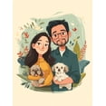 thumbnail image 1 of Qisvanset Couple And Dogs Portrait Canvas Wall Art 15.75x11.81 Inches, 1 of 8