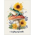 thumbnail image 1 of Qisvanset Cute Frog Mushroom Sunflower Canvas Wall Art 15.75x11.81 Inches, 1 of 8