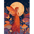 thumbnail image 1 of Qisvanset Fairy Mushroom Celestial Butterfly Moon Canvas Wall Art 15.75x11.81 INCHES, 1 of 8
