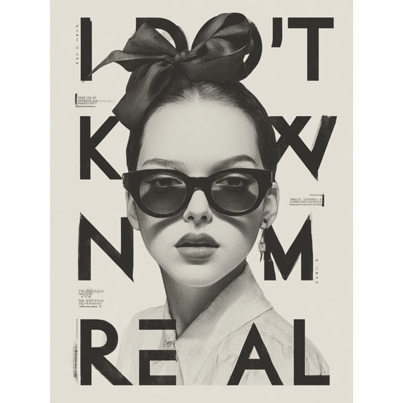 Qisvanset Fashion Girl Portrait I Don't Know Is It Real Canvas Wall Art 15.75x11.81 INCHES