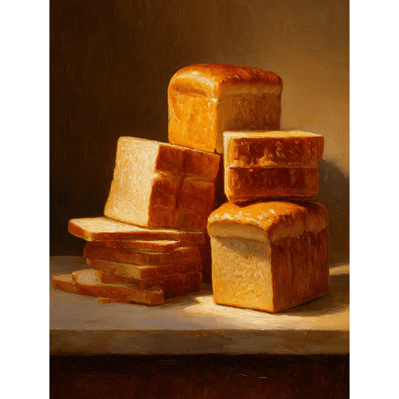 Qisvanset Fresh Bread Stack Canvas Wall Art 15.75x11.81 INCHES