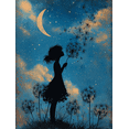 thumbnail image 1 of Qisvanset Girl Blowing Dandelion Canvas Wall Art 15.75x11.81 Inches, 1 of 8