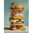 thumbnail image 1 of Qisvanset Gourmet Club Sandwich Canvas Wall Art 15.75x11.81 INCHES, 1 of 8