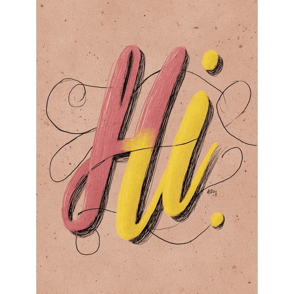 Qisvanset Hand Lettering Hi Art Canvas Wall Art 15.75x11.81 INCHES