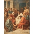 thumbnail image 1 of Qisvanset Jesus Christ Religious Washing Feet Canvas Wall Art 15.75x11.81 Inches, 1 of 8