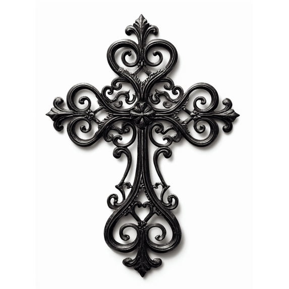 Qisvanset Ornate Cross Faith Gift Canvas Wall Art 15.75x11.81 Inches