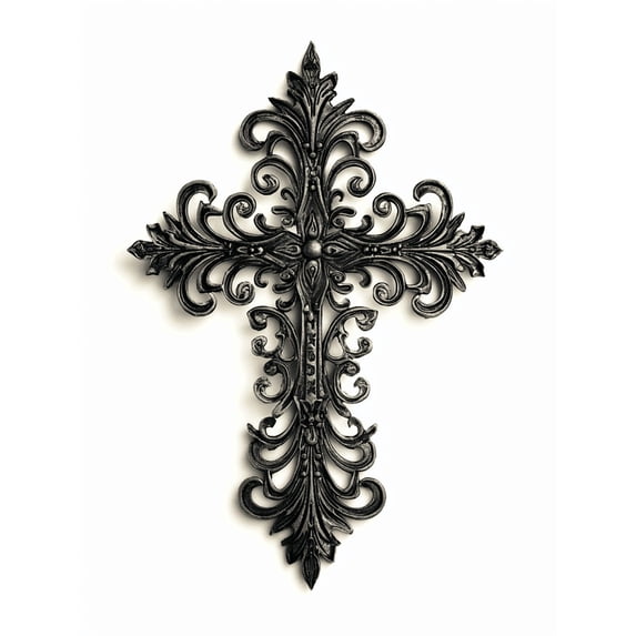 Qisvanset Ornate Cross Meditation Space Canvas Wall Art 15.75x11.81 Inches