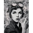 thumbnail image 1 of Qisvanset Retro Woman With Goggles Art Canvas Print 15.75x11.81 Inches, 1 of 8