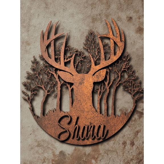 Qisvanset Rustic Deer Head Silhouette Canvas Wall Art 15.75x11.81 Inches