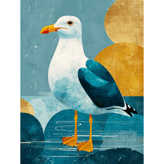 Qisvanset Seagull Coastal Canvas Wall Art 15.75x11.81 INCHES