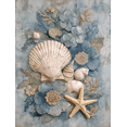 thumbnail image 1 of Qisvanset Seashell Starfish Textured 3D Canvas Print 15.75x11.81 Inches, 1 of 8