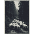 thumbnail image 1 of Qisvanset Sheep Forest Path Canvas Wall Art 15.75x11.81 Inches, 1 of 8