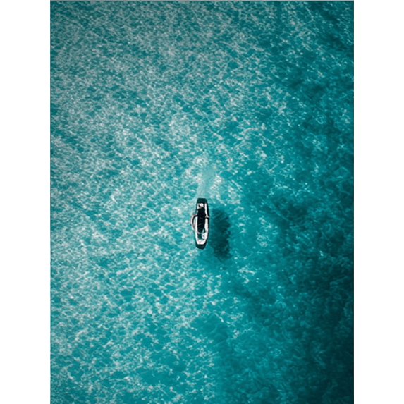 Qisvanset Surfer on Paddleboard Ocean Aerial View Canvas Wall Art 15.75x11.81 INCHES