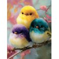 thumbnail image 1 of Qisvanset Three Fluffy Colorful Bird Canvas Print 15.75x11.81 Inches, 1 of 8