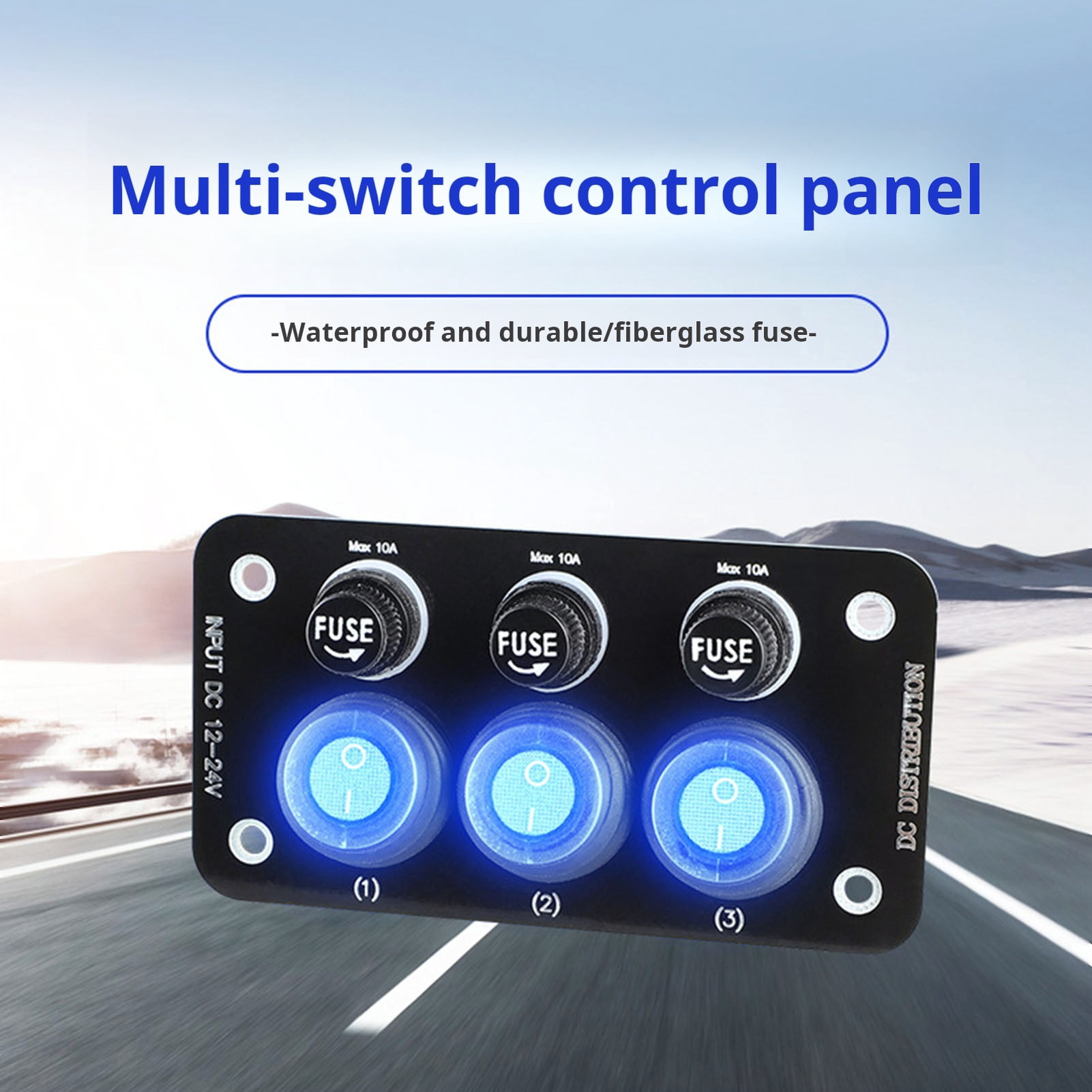 Qiuikloi 12V-24V Toggle Switch Panel - 3 Buttons Design, Waterproof ...