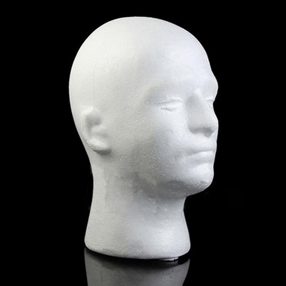 Qiuikloi 21.26 Inch Circumference Male Foam Head, Wig Display Holder for Hats Hairpieces and Accessories