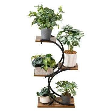 Qiuikloi 3 Tier Plant Stand Indoor Outdoor, Flower Stand Shelf for 5 Multiple Plants, Tiered Corner Planter Holder Plant Pot Display Rack for Living Room Balcony Garden Patio