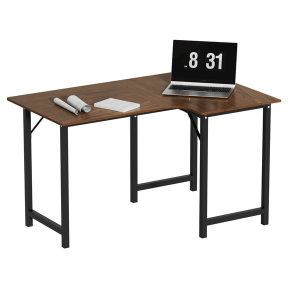 Qiuikloi Gaming Desk, 47 Inch L Shaped Computer Desk PC Gaming Desk, Corner Desk Table for Home Office Sturdy Writing Workstation