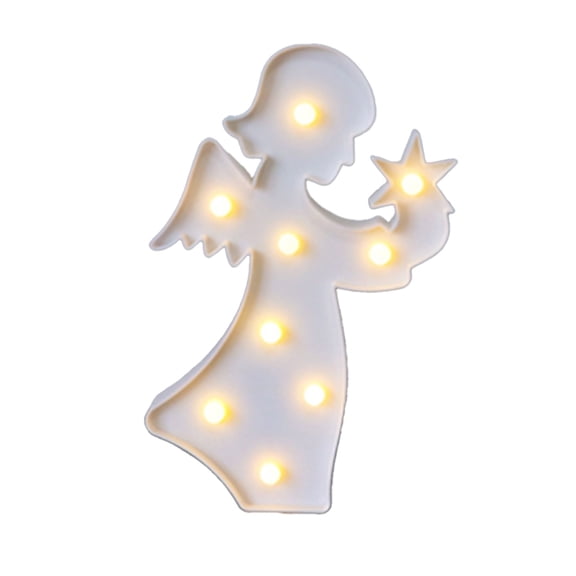 Qiulaii 11 Inch Independence Day Cherubs Prop Light with LED, Ambient Table Lamp for Wedding Holiday Decorations and Birthday Parties,White