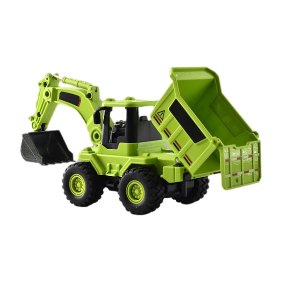 Qiulaii 7 Inch Alloy Forklift Engineering Vehicle Toy, Simulation Load Bulldozer Excavator for Kids Boys, Pull Back Durable Construction Car,Green