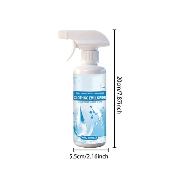 Qiulaii Clothing Stain Remover with Strong Cleaning Descaling Properties 308ml Fabric Stain Spray for Collar Cuff Armpit Oil Dirt Grass Juice