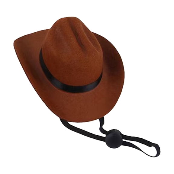 Qiulaii Cowboy Mini Hat for Dogs Cats, Adjustable Pet Clothes Accessory with Western Style, Cute Straw Sun Hat for Small Pets, Halloween Party Photo Prop
