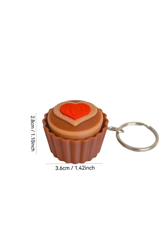 Cute Dessert Chocolate Shaped Fidget Keychain Clicker Toy Portable Clicky Stress Relief with Satisfying Sound for Adults Kids Key Ring