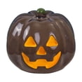 thumbnail image 1 of Qiulaii Glow In The Dark Mini Resin Jack O Lantern Ornament Luminous Pumpkin Head Figurine Tiered Tray Decor Halloween Party DIY Craft Supplies, (M), 1 of 5