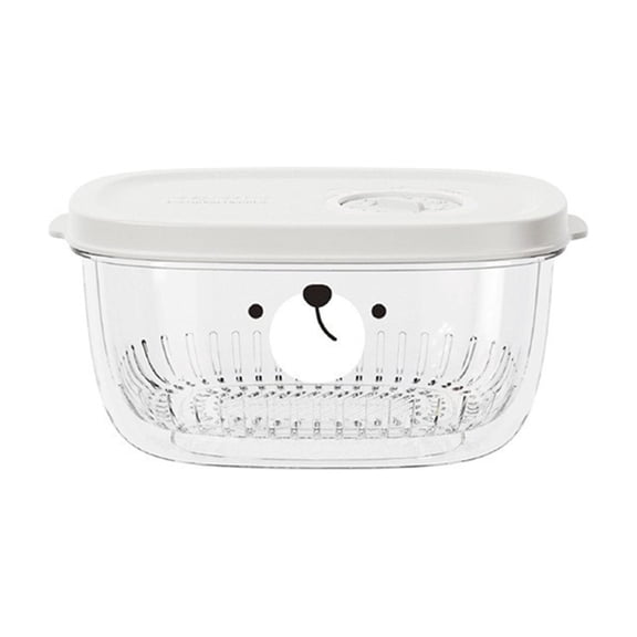 Qiulaii Refrigerator Scallion Fresh Keeping Box Draining Water Round Vegetable Container for Ginger Garlic Fruit Kitchen Storage 5.9x2.8x2.8in