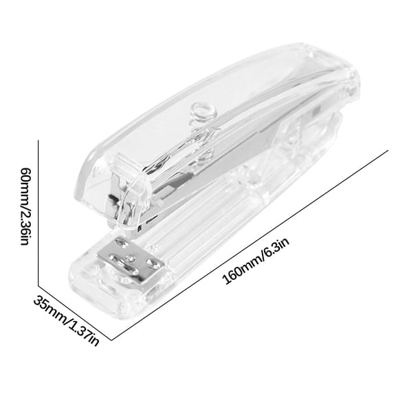 Qiulaii Transparent PS Stapler, Stylish High End Office Binding Tool, Student Stapler with 8 Page Capacity, Fashionable Transparent Bookbinder (4.7x1.6x1.2in)(A)