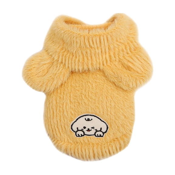 Qiulaii Winter Bunny Ear Hooded Dog Sweatshirt, Warm Fleece-Lined Pet Hoodie with Cute Rabbit Ears, Two-Legged Pullover Coat for Small Dogs, Windproof Sweater for Cold Weather