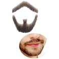Qiureva 100 Human Hair Full Hand Tied Fake Mustache Beard Makeup for