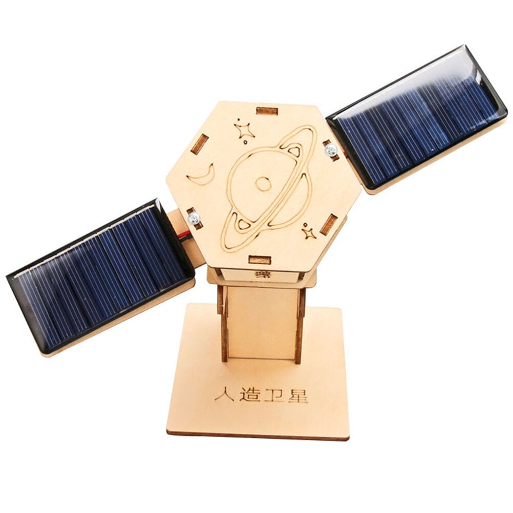 Qius 1 Set DIY Solar Artificial Satellite Toy Solar Power Toy Kit