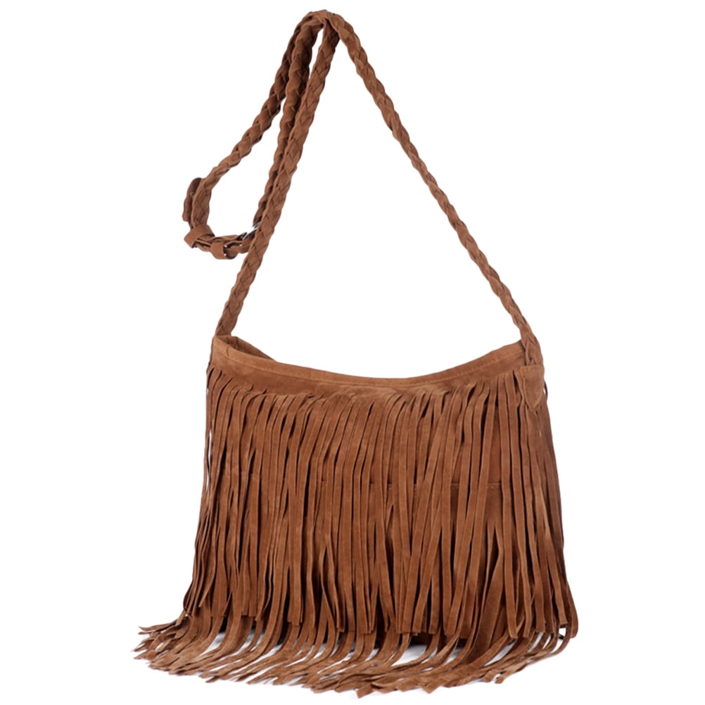 Qius Fringe Crossbody Shoulder Bag Tassel Messenger Bag