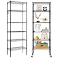 thumbnail image 1 of Qiushi Adjustable 6-Tier Storage Rack with Wheels, 65” H Floor Standing Metal Shelving Unit, 99 lbs/Shelf Tool Organizer Shelf for Garage, Kitchen, Restaurant, Warehouse, Black, 1 of 15