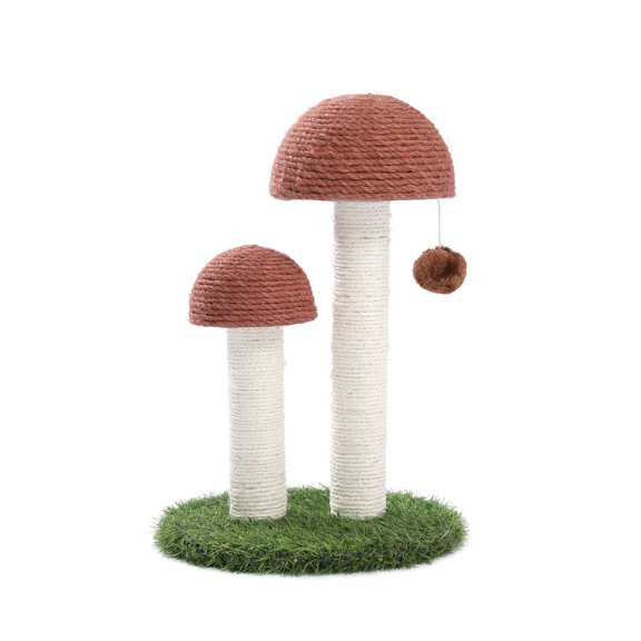 Qiushi Cat Scratching Post Mushroom Claw Scratcher with Natural Sisal Ropes for Kittens