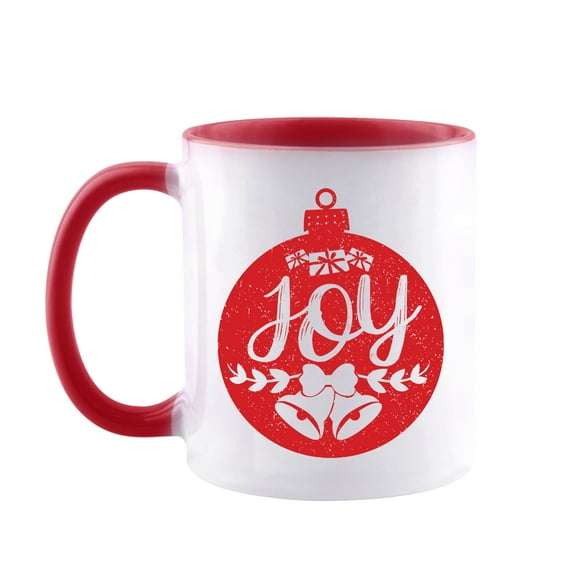Qiushi Christmas Coffee Mugs,Funny Joy Tea Cup for Women, Men Christmas Xmas Home Decor for Home or Kitchen,Red