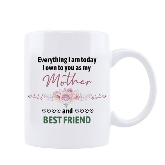 Qiushi Funny Birthday Gift Ideas for Mom Ceramic Coffee Mugs Mothers Day Presents White