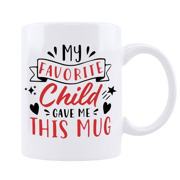 Qiushi My Favorite Child Gave Me This Mug-Best Mom & Dad Birthday Gifts for Parents Ceramic,White