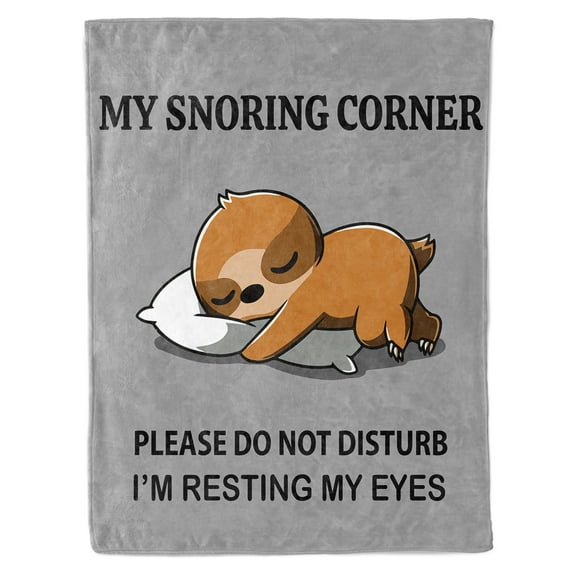 Qiushi My Snoring Corner Sloth Throws Blanket Best Birthday Christmas Gifts Ideas 50x60in Gray