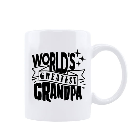 Qiushi Worlds Greatest Grandpa Ceramic Tea Mugs,Best Birthday Gifts Ideas for Grandfather 11oz