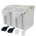Qiveno Large Flour Storage Container Bin 25lb, 2Pack Airtight Rice Storage Containers with