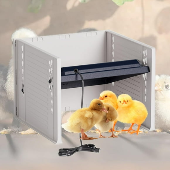 Qivine Chicken Brooder Box for Chicks, Adjustable Chick Brooder Heating Plate for Chicken Coop, Thermostatic Chick Heater Brooder Plate for Chicks with Protective Guard (Blue & Black)