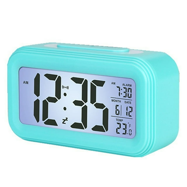 QiwagFerng Digital Alarm Clock Background Lighting LCD Display Snooze