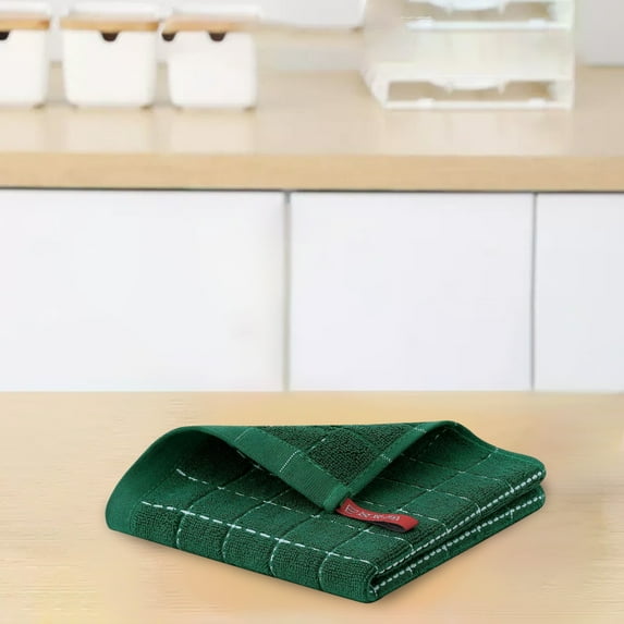 Qiweii 1 Piece Cotton Plaid Kitchen Cleaning Towel Absorbent Towel for Kitchen Cleaning,Single Piece Cotton Plaid Kitchen Cleaning Towel