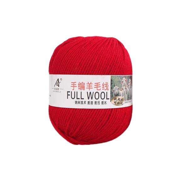 Qiweii 100% Mercerized Wool Yarn Medium Thick Thread for DIY Knitting Sweaters and Scarves