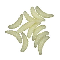 Qiweii 100 PCS Soft Silicone Maggot Worm, Soft Artificial Bread Worm Fishing Lure, Biomimetic Earthworm Lures Worm Fishing Lures Simulation Bait Fake Worm