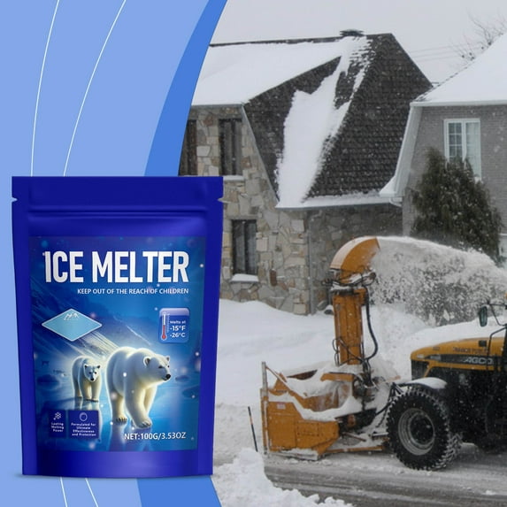 Qiweii 100g Eco-Friendly Ice Snow Melter, Effective Deicing Agent, Low Impact On Environment and Vegetation
