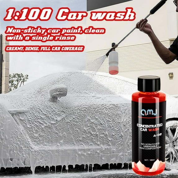 Qiweii 100ml High-Concentration Car Exterior Shampoo, Multipurpose Super Foam Auto Wash Supply, Strong Decontamination Cleaner