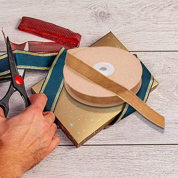 Qiweii 10M 2CM Velvet Flocking Ribbon DIY Jewelry Accessories Festive Craft Decoration Ribbon